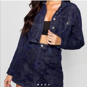 FLORAL PRINT DENIM SET